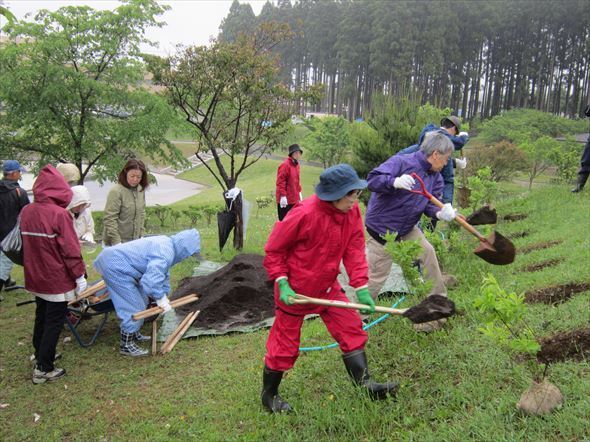 金谷公園　寄贈植樹「青森県美容業生活衛生同業組合」