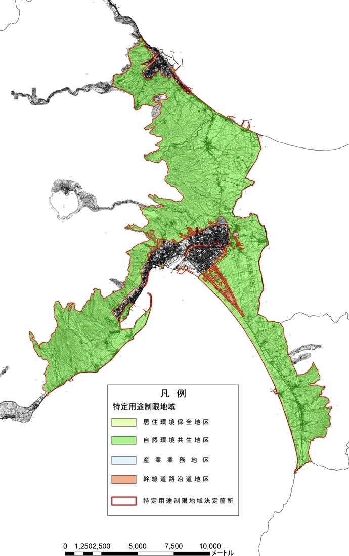むつ都市計画特定用途制限地域　区域図