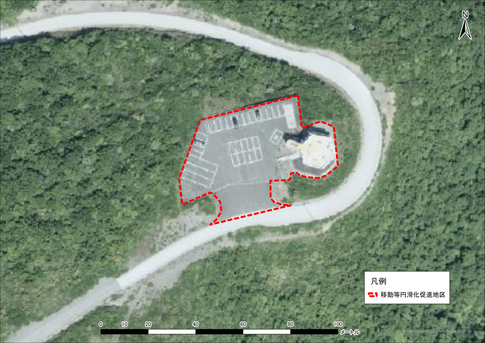 移動等円滑化促進地区（釜臥山展望台）