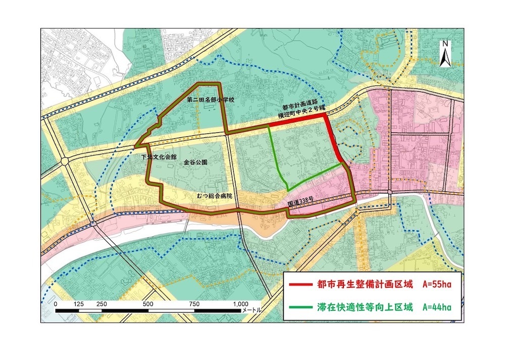 金谷都市拠点地区ウォーカブル区域